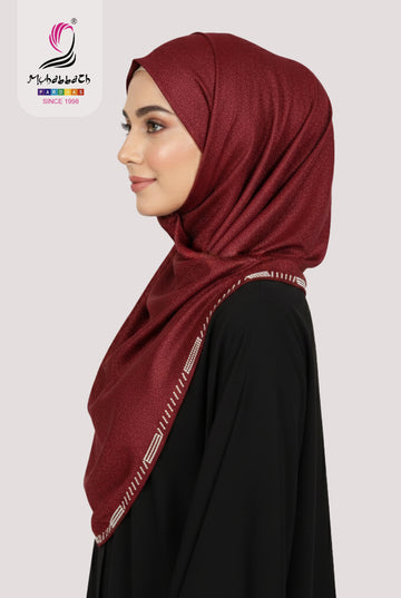 Muhabbath Fancy Shining Georgette Shawl - Maroon