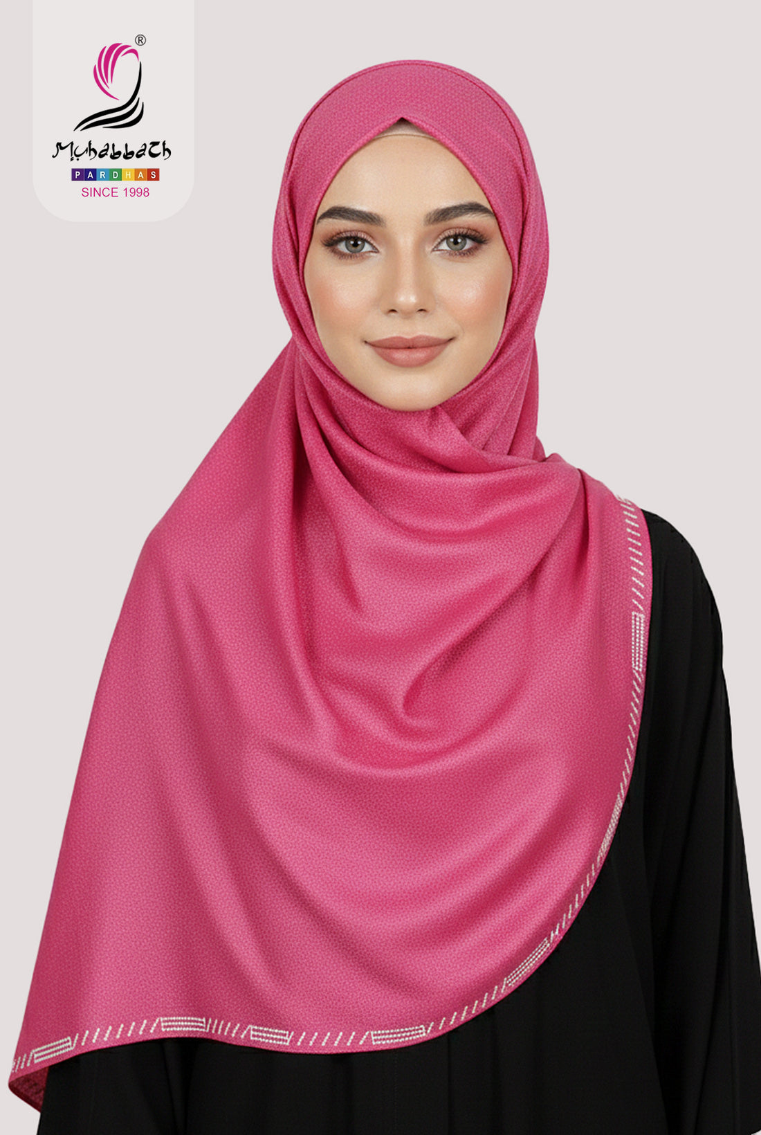 Muhabbath Fancy Shining Georgette Shawl - Pink