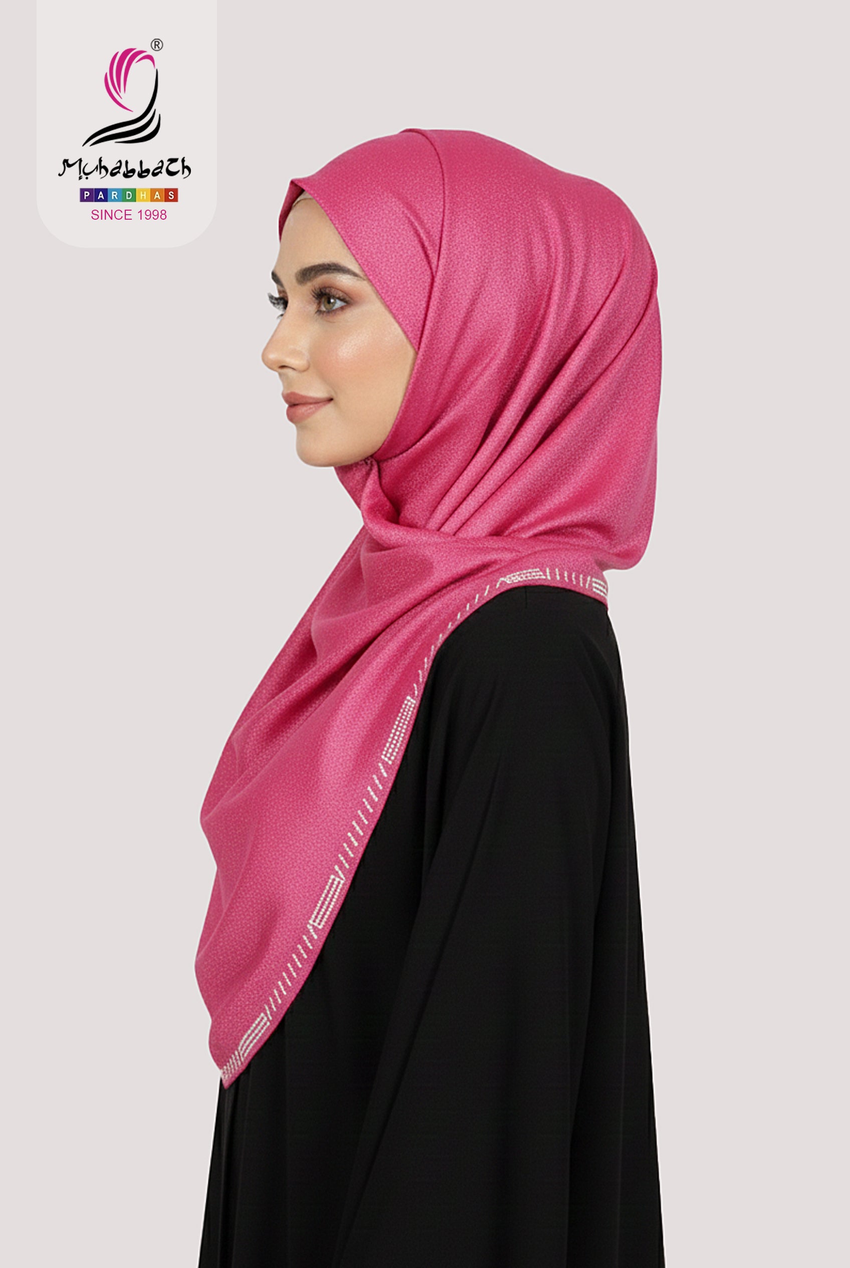 Muhabbath Fancy Shining Georgette Shawl - Pink