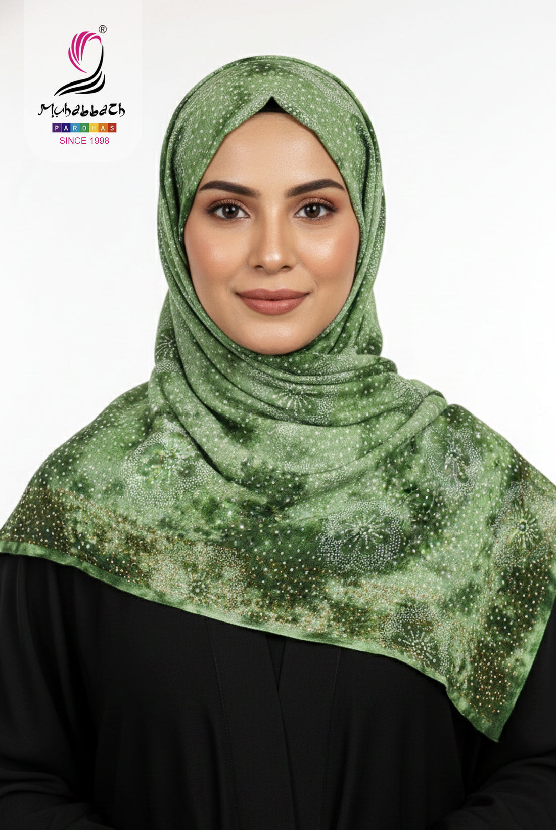 Muhabbath Printed Cotton Shawl - Green