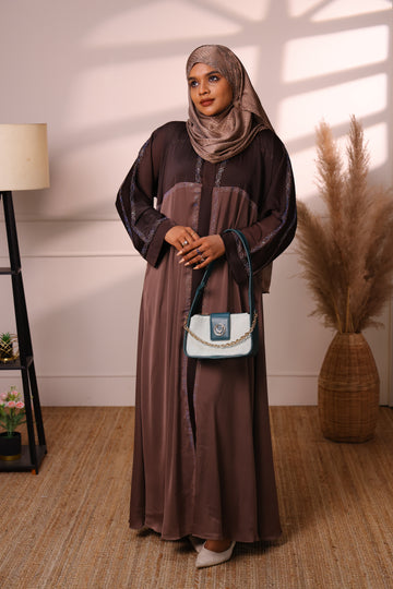 Premium Brown Jersey Closed Muhabbath with Front Zip