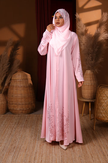 Premium Pink Jersey Closed Muhabbath with Front Zip